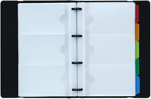 Miniatura 4 de LI-GELISI Soporte para tarjetas de presentación con capacidad para 180 tarjetas, tarjetero con 5 pestañas de color (negro)