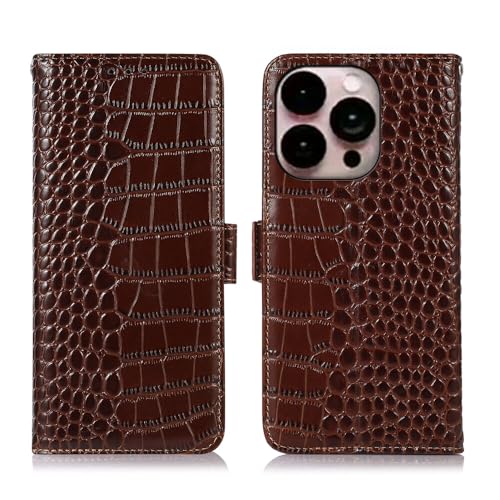 Étui portefeuille iPhone 14 marron avec fentes cartes et rabat protecteur - 2