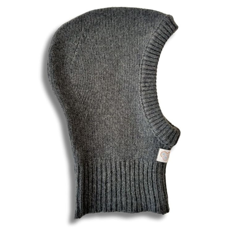 Kinder Sturmhaube Graphite Merino & Cashmere, warme Winter Mütze für Jungen und Mädchen, Windschutz aus Merinowolle und Kaschmir, thermoregulierende Sturmmaske