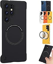 Ultra-Thin Solid Color Frameless Magnetic Attraction Phone Case for Samsung, Rimless Full Camera Protection Phone Cover Case for Samsung Galaxy Series