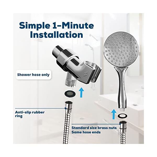 SparkPod Shower hose for hand held shower head (Chrome, 59") – Bild 5