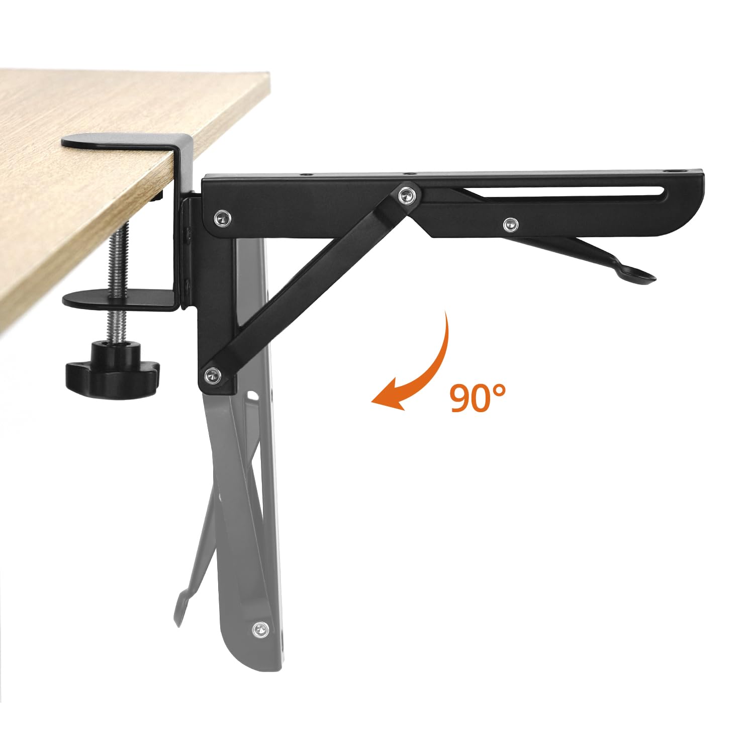 QWORK® 2 Piezas Bandeja Extraible Teclado, Soporte de Extensión de Escritorio con Clip de Montaje en Mesa - para Escritorio de 1 a 5 cm de Grosor