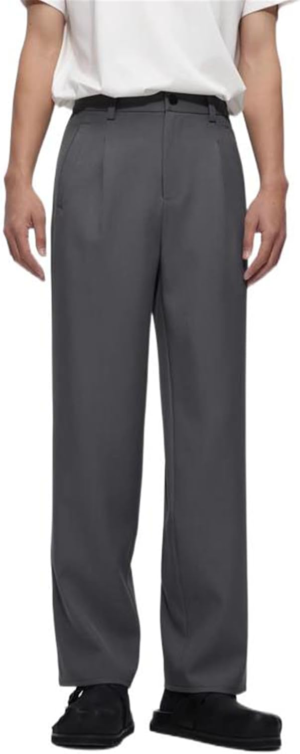 Men's Suit Pants Thin Lightweight Straight Leg Loose Summer Casual Office Pants for Men