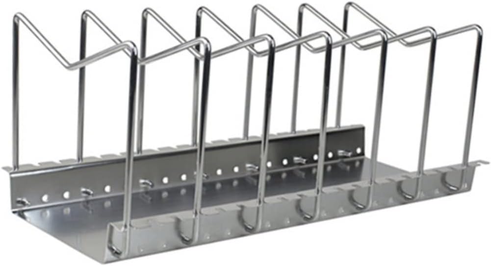 Unomor Stainless Steel Pot Lid Rack Cutting Board Holder Kitchen Organizer Compartments for Pots Pans and Baking Lightweight Design