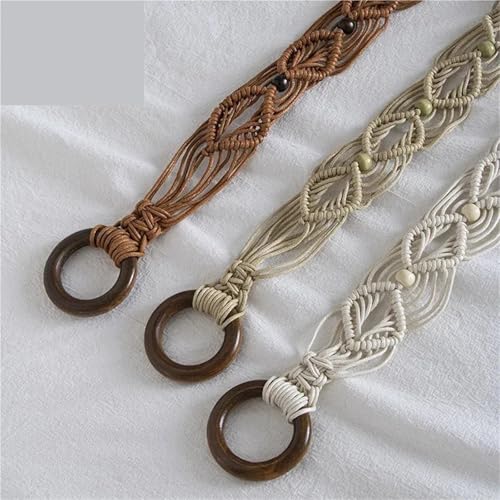 Wax Rope Woven Knot Ethnic Style Handmade Bead Women's Belt Casual Holiday Style Exquisite Belt3