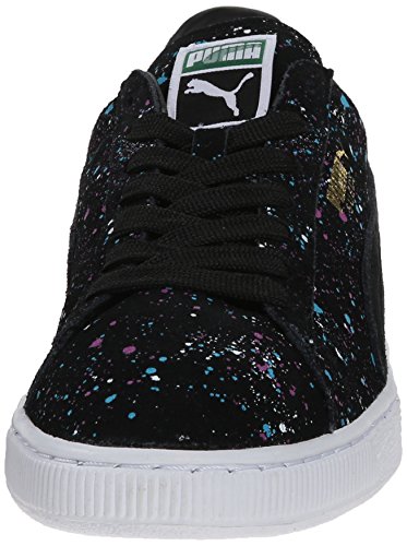 PUMA Men's Suede Classic Splatter-M, Black/Team Gold, 9 M US