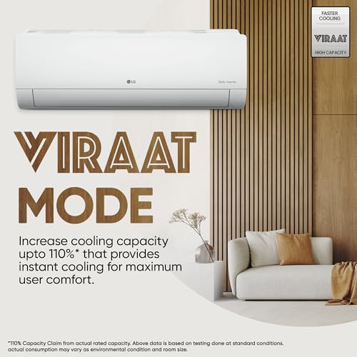 Image of LG 1.5 Ton 3 Star, Hot & Cold AC for All Season, DUAL Inverter Split AC (Copper, Convertible 5-in-1, VIRAAT Mode, 4 Way Air Swing, HD Filter with Anti-Virus Protection, US-H19BNXE, White)