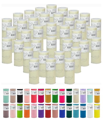 Image of Expo International Value Pack of Decorative Matte, 36 Rolls /Spools of 6 inch Tulle, 6 Inch x 25 Yards (Pack of 36), Ivory