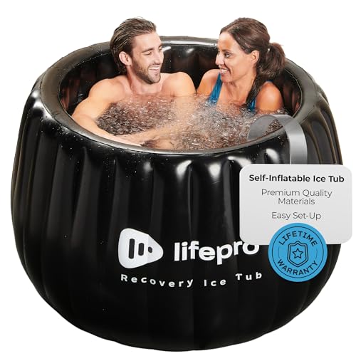 Lifepro 2-Person Portable Ice Bath Tub for Athletes XL - Self-Inflatable Ice Bath Tub for Adults- Foldable Ice Pod Cold Plunge Tub for Outdoor Ice Bath - Durable Ice Plunge Tub for Ice Baths at Home