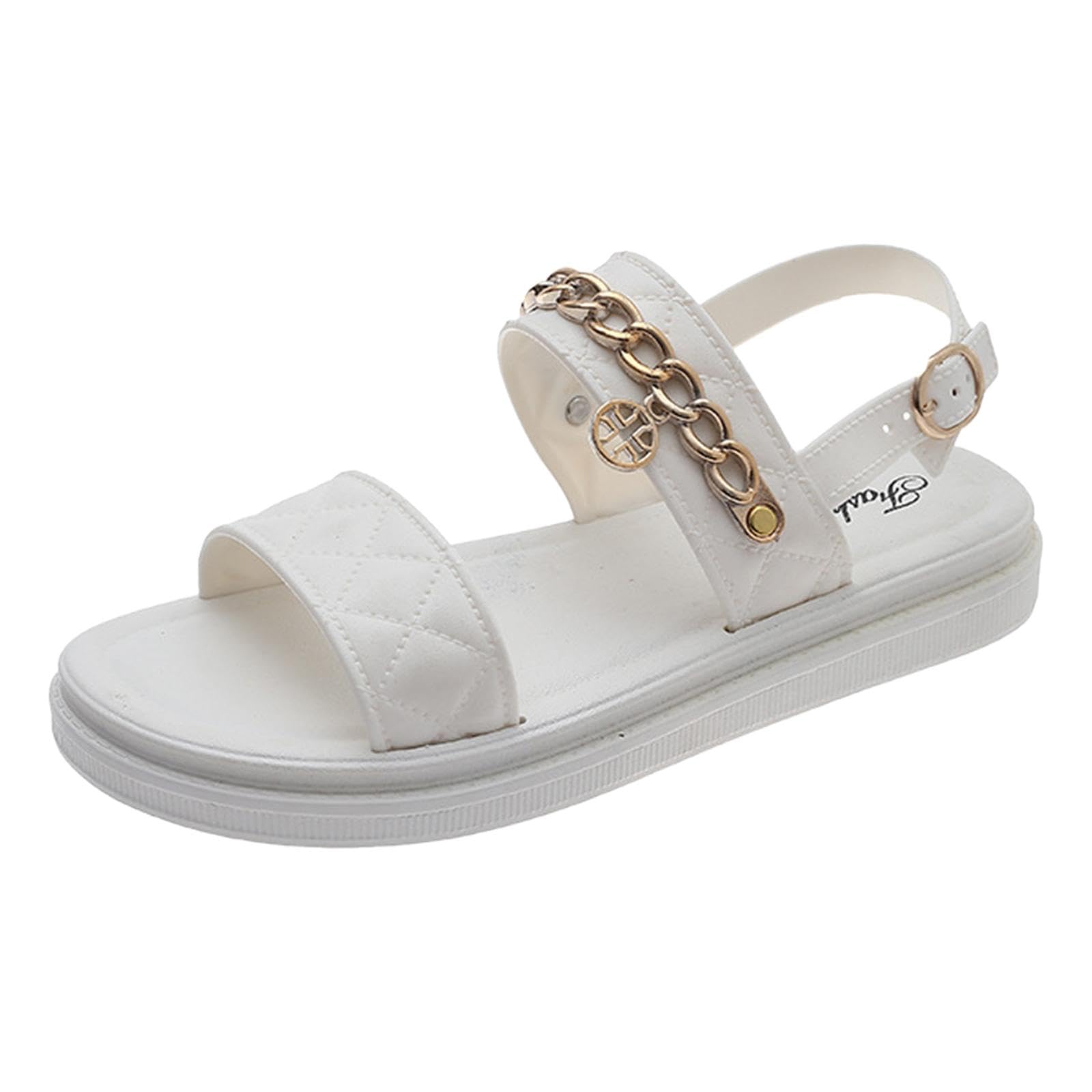 Beach Sandals Fashion Platform Slippers for Indoor Outdoor Vacation Bathroom 39 White-image-14
