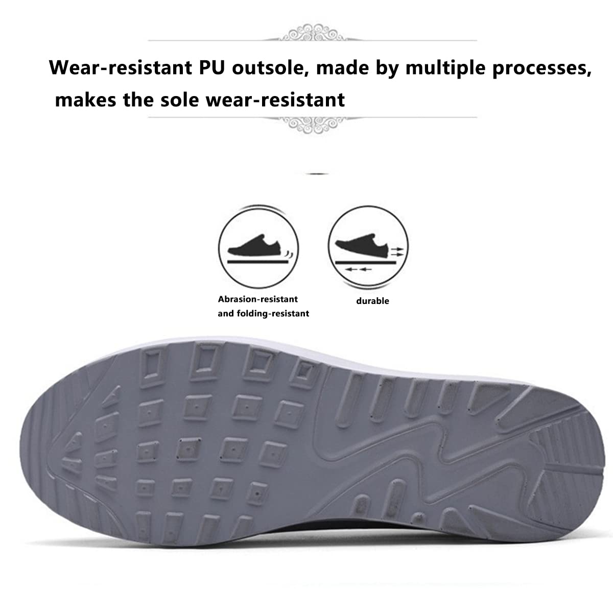 RZYW Zapatillas Slip-On Mujer Zapatillas sin Cordones para Mujer Ortopédicos Transpirables Sport Caminar para Correr Trabajar Andar Pasear Height-Increasing Sneaker,Blanco,36