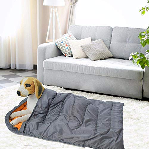 TEEPAO Großer Schlafsack für Hunde, Wasserdichte Pet Outdoor Bett Weiche Zwinger Matte mit Tragbaren Aufbewahrungstasche für Reise Camping Wandern, Verschleißfest - 115 x 74cm