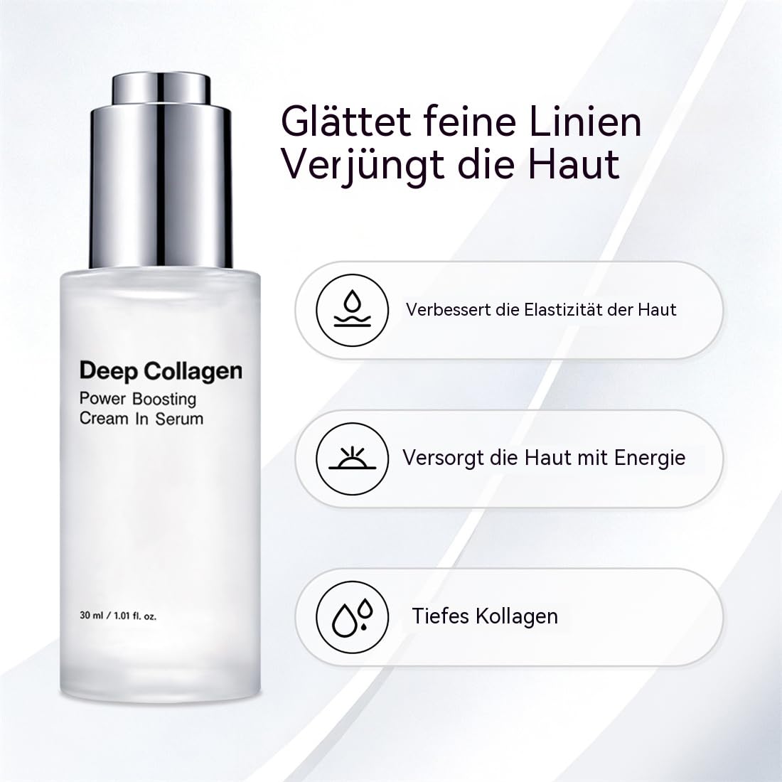 Maison Deep Collagen Serum mit Hyaluronsäure – Straffendes Anti-Aging Gesichtsserum für alle Hauttypen, 50ml/Stück