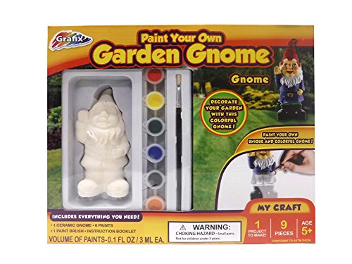 Grafix 9-Piece Paint Your Own Garden Gnome Kit