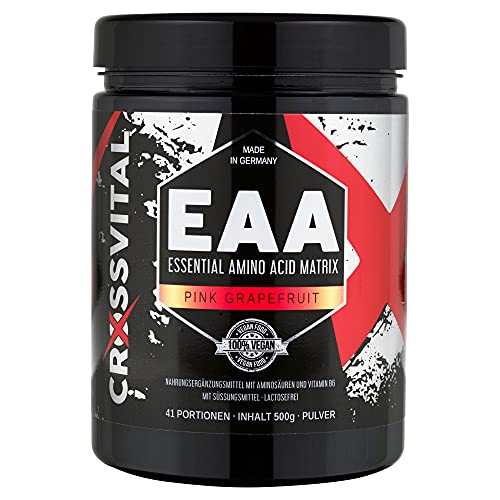 EAA Pulver I CROSSVITAL I PINK GRAPEFRUIT I vegan I 500g I Vitamin B6 I neuer Geschmack I 1A löslich I made in Germany Cover
