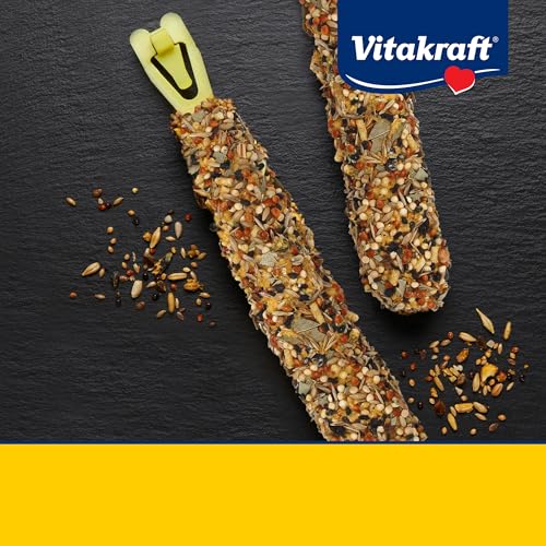 Vitakraft Crunch Sticks Cockatiel Treats Golden Honey Flavor – Triple-Baked Snack with Vitamins A D3 E Riboflavin and B12 – Natural Wood Chew Center and Cage Clip Holder – Engaging 2 Stick Pack - Image 3