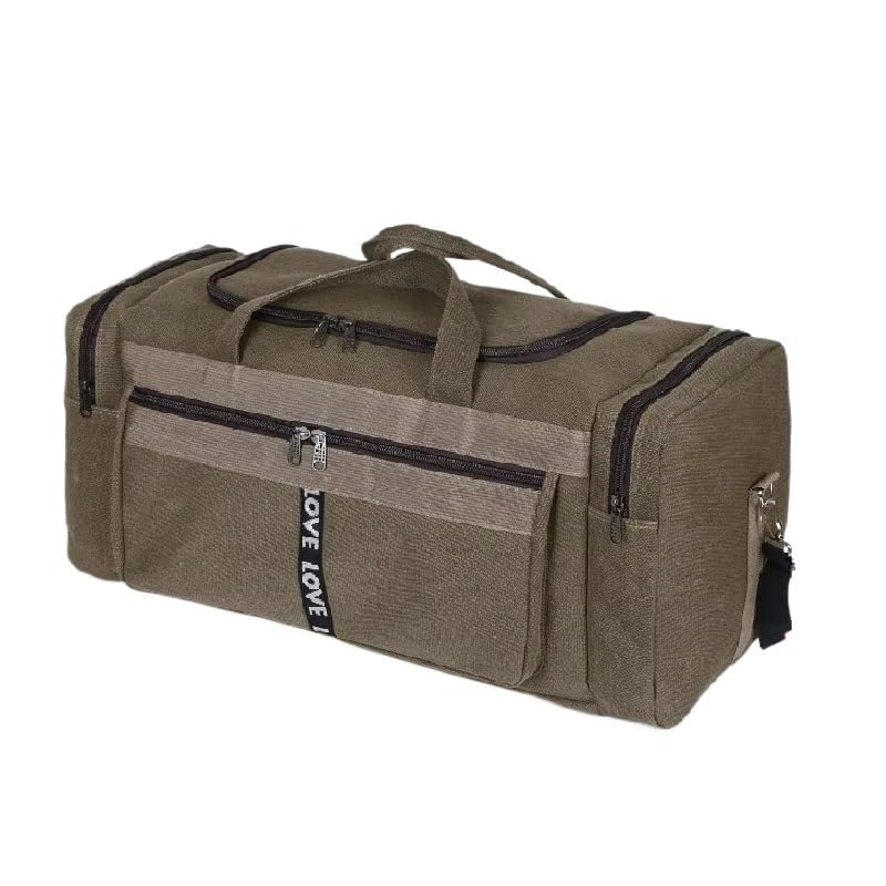 Travel Luggage Bag Gym Handbag Large Capacity Business Trip Sports Portable Multifunction Canvas Luggage Duffel Bags Men's Pack(Brown L)
