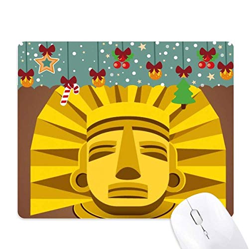 Tapis de souris Noël abstrait doré chic avec base caoutchouc premium lavable