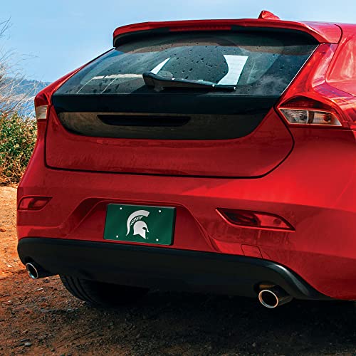 Rico Industries Ncaa Michigan State Spartans Laser Inlaid Metal License Plate Tag,Green,6 X 12-" #TOP2
