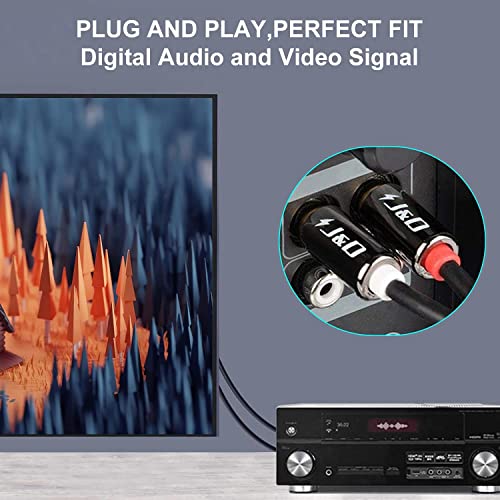 J&D Rca To 1/4 Cable, Dual 1/4 Inch Ts To Dual Rca Stereo Audio Interconnect Cable, Gold Plated Copper Shell Heavy Duty 2X 6.35Mm 1/4 Inch Male Ts To 2 Rca Male Adapter Cable, 3 Feet #TOP3
