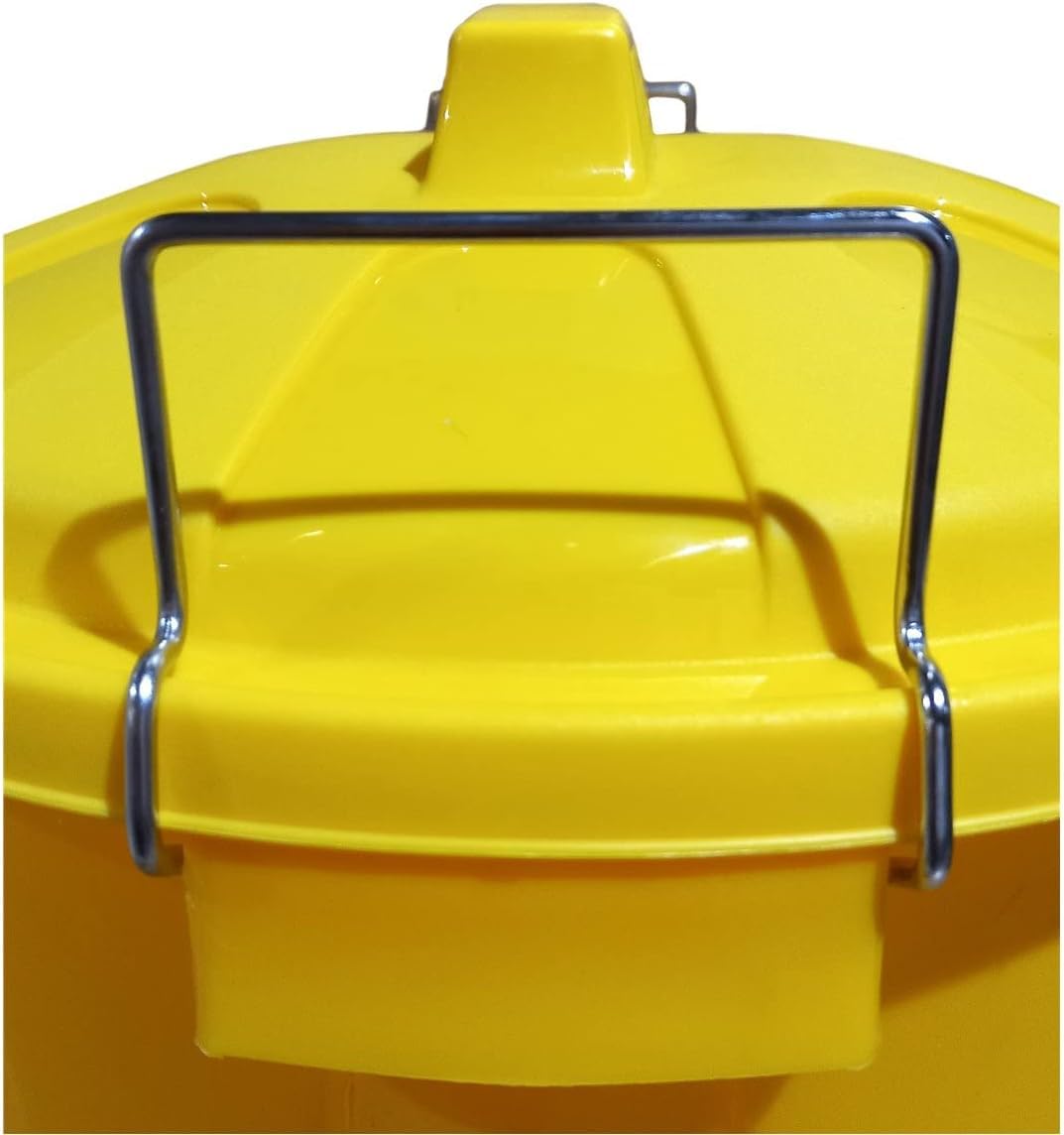 Poubelle 100 l de capacité avec couvercle. Fabriquée en plastique résistant, idéale pour le stockage des ordures pour la maison, le bureau ou l'industrie - Jaune