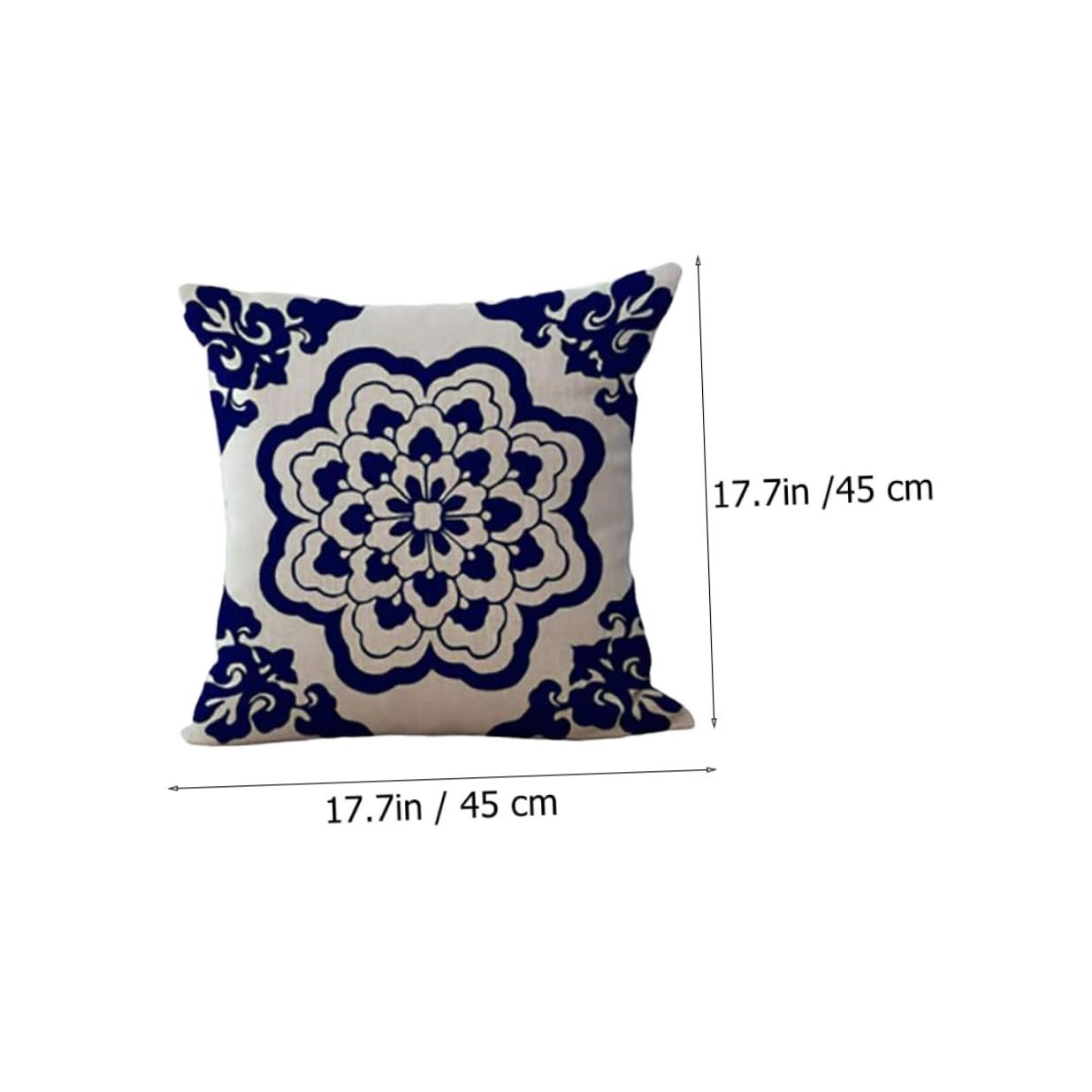 Baluue 4 pezzi Federe Cuscino Quadrate in Lino Cotone Copricuscini Divano Stile Cinese Floreale Ricamato Decorazione Casa Soggiorno Camera Ufficio