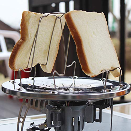 Faltendes Lager-Ofen-Toaster-Gestell, Toast-Fach des Toast-Tabletts mit 4 Scheiben Ofen-Toaster Edelstahl Camping Toaster-Rack,Silber