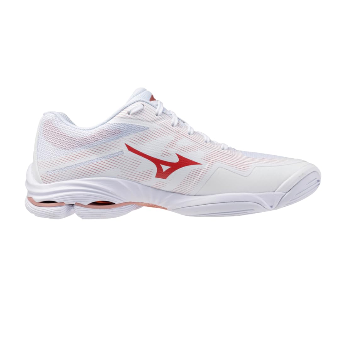 Mizuno Zapatillas Wave Lightning Pro Blancas/Rojas Mujer 2026