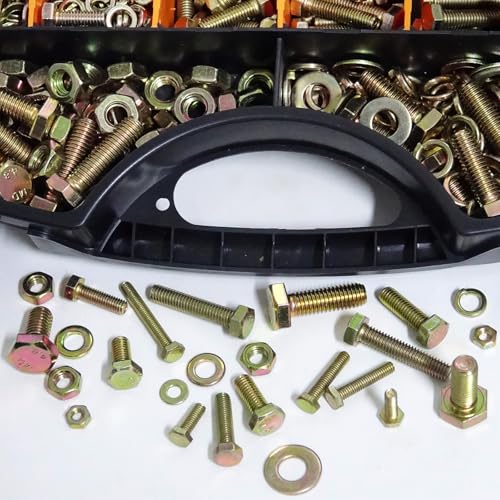 1020PCS Grade 8.8 Metric Bolt Assortment Kit -M4 M5 M6 M8 Heavy Duty Hex Bolts & Nuts with Washers,Yellow Zinc Plated(12-30mm), Automotive/Furniture Hardware,Assorted Metric Fasteners for DIY & Repair by Jiahezhi - Image 3