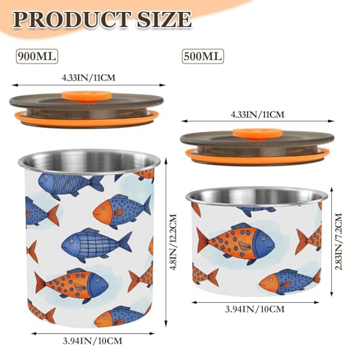 Contenedor de acero inoxidable DOMIKING con tapa hermética 900 ml miniatura 2