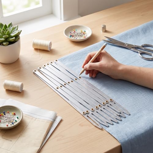 Expanding Sewing Gauge, Aluminum Buttonhole Spacer Expanding Crafting Sewing Gauge Ruler, Multifunctional Equidistant Measuring Marking Tool