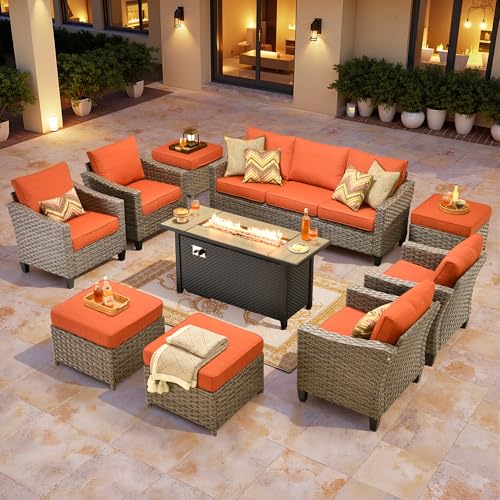 CAODOC Wicker Patio Furniture Set,8 Pieces Modern Outdoor Conversation Set