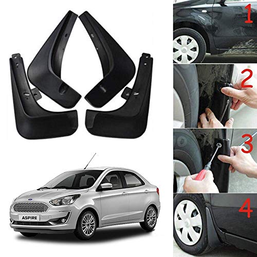 Image of Oshotto (O.E.M Fitting Cup Type) Mud Flap /Splash Guard Compatible with Ford FIGO Aspire (Set of 4)