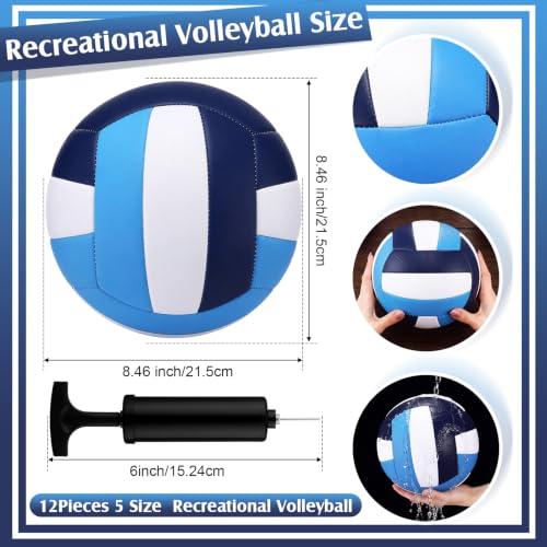 Image of Vinsot Size 5 Recreational Volleyball with Air Pump | Soft Volleyballs for Outdoor Indoor Waterproof Volleyball Ball Bulk for Beach Gym Training Swimming Pool