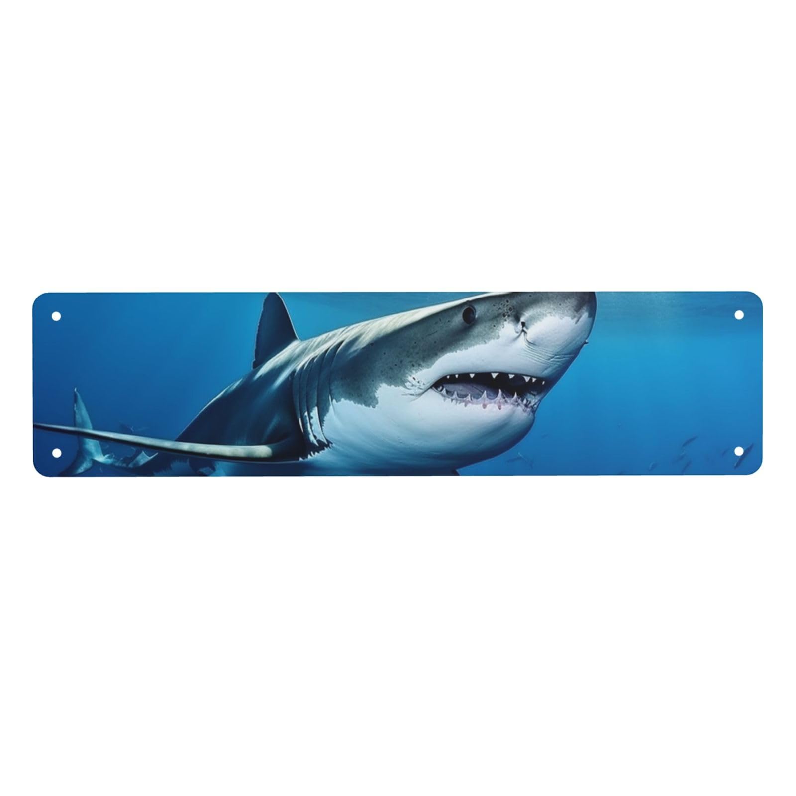 Vintage Metal Tin Signs Retro Garage Signs Stylish Wall Art Plaques for Home Decor Unique Poster 4x16 Inch Ocean Sea Animal Shark Metal Sign Outdoor Wall Decorations Gifts