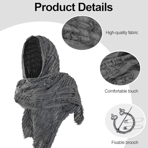 Halloween Hooded Cape Viking Costume,Medieval Hooded Cloak,Vintage Viking Clothing Accessories,Renaissance Accessories
