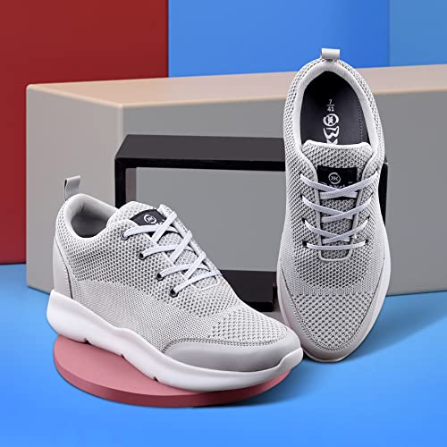 Image of Mens Global Rich's Men's 3 Inch Hidden Height Increasing Black,Blue,Brown,Grey Casual Sports Laceup Shoes with Eva Sole Casual Shoes