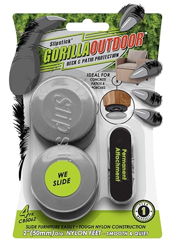 Gorilla Outdoor 2 Inch Furniture Sliders/Screw on Nylon Glide...