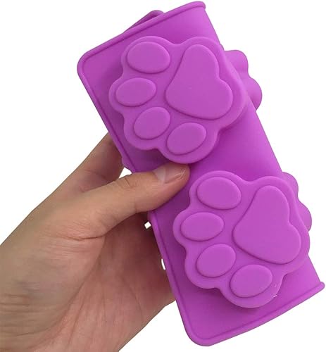 Miniatura 7 de 4 moldes de silicona para chocolate con forma de pata de perro y hueso, bandejas para hornear galletas para hacer golosinas congeladas para perros,