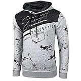 Baxboy Herren Pullover Hoodie Sweatjacke Longsleeve Sweatshirt Jacke Langarm Kapuzenpullover Hoody Sweater 2628, Farbe:Grau, Größe:M
