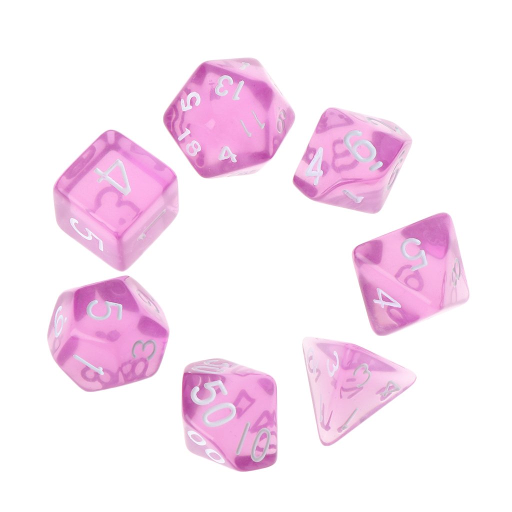 7pcs/Set Polyhedral Multi Sided Dice D4-D20 Dungeons&Dragon D&D RPG Poly Game Dice Set 6 Sided