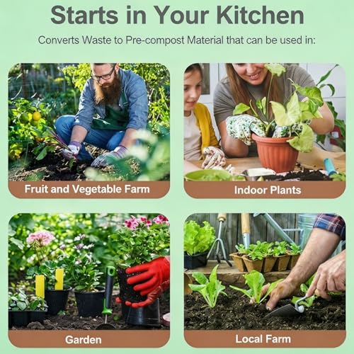 Reciclador de residuos de alimentos de cocina sin olor con bajo ruido y cubo de 3.3L 8