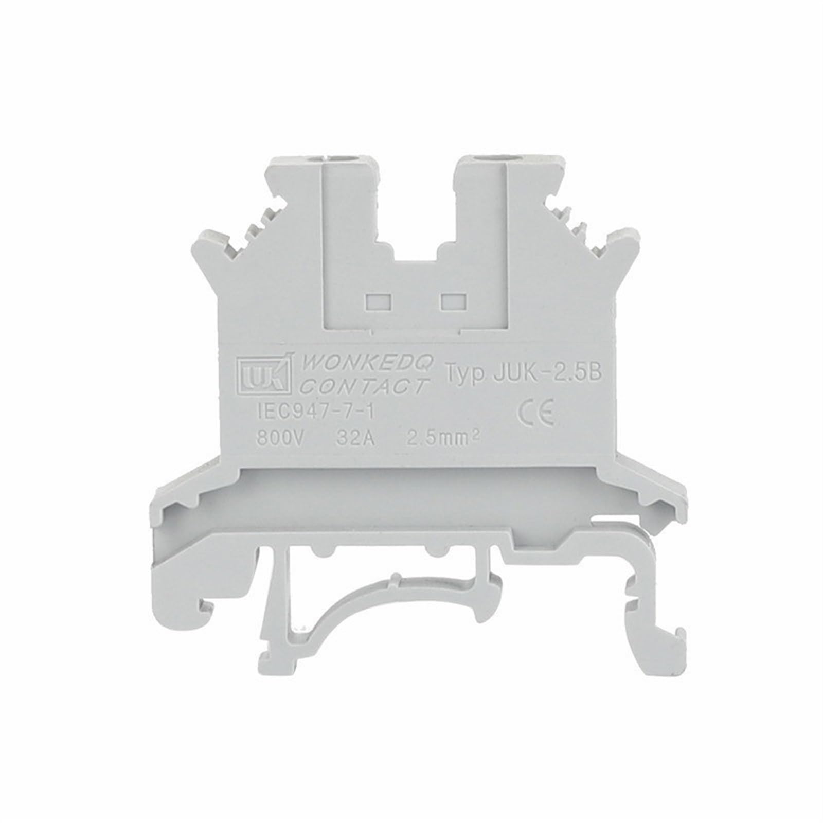 10 pz UK 2.5 Morsettiera UK2.5B Collegamento A Vite Collegare La Striscia 2.5B 2.5mm² Cavo Elettrico Din Rail Filo Connettore (Color : Black)