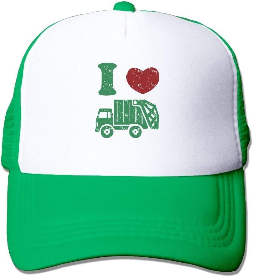 DIMAA I Love Trash Garbage Trucks Two-Toned Summer Visor Black