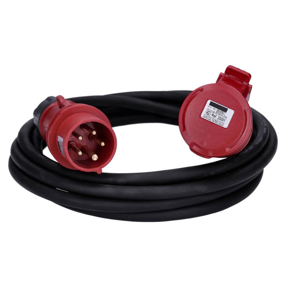 Voxura CEE-Kabel Verlängerungskabel Starkstromkabel 5-polig 400V H07RN-F 5G 2,5 16/5 16A IP44 Starkstrom 5m