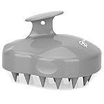 FREATECH Massager Shampoo Brush with Soft Silicone Bristles for Scalp Care, Shower Hair Scalp Scrubber Exfoliator for Dandruff Removal and Hair Growth, Wet & Dry for Men, Women and Kids, Grey