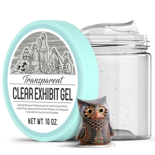 10 oz Clear Exhibit Gel for Museum, Removable Clear Museum Exhibit Putty Wax for Fixed Collection...
