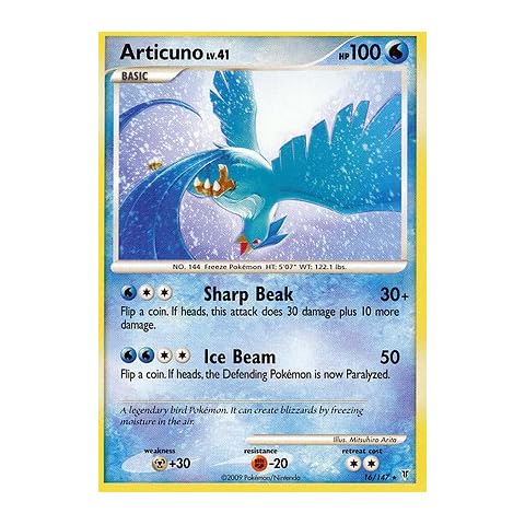 Pokemon Platinum Supreme Victors Single Card Articuno #16 Rare Cover