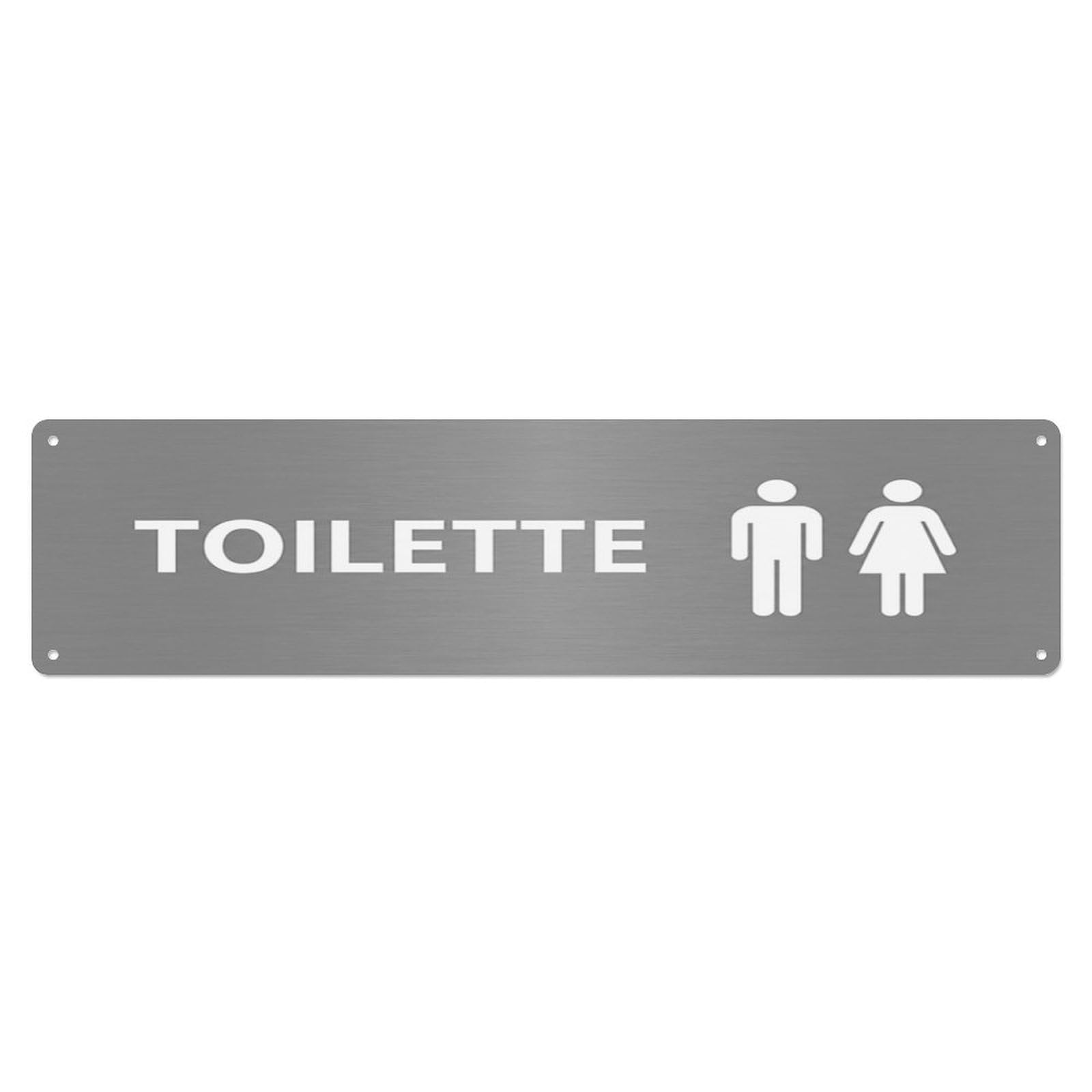 Industrial Bold Apartment Lavatory Toilet(WC) Door Metal Tin Skinny Sign Plaque Wall Decor for Cafe, Club Bar, Office, Home Garden Metal Poster 4x16Inch
