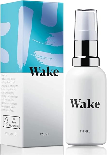 Wake Skincare Eye Gel - Hydrating Eye Serum for Tired Puffy Eyes, Dark Circles, Eye Bags - Eye Gel for Dry Eyes and Wrinkles, Sensitive Skin  Aloe Vera  Collagen - 30ml Anti Ageing Eye Cream
